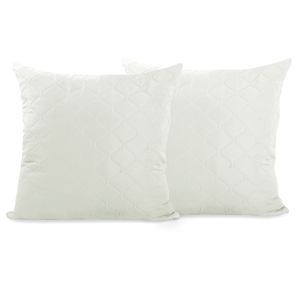 Kissenbezug Daxel 2er-Set - Polyester - Weiß - 40 x 40 cm