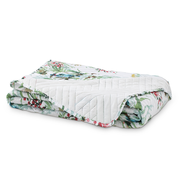 Tagesdecke Bingfisher - Polyester -Weiß / Grün / Rot - 170 x 210 cm