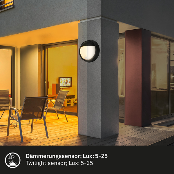 LED-Wandleuchte Less mit Sensor - Aluminium / Kunststoff - 1-flammig - Schwarz
