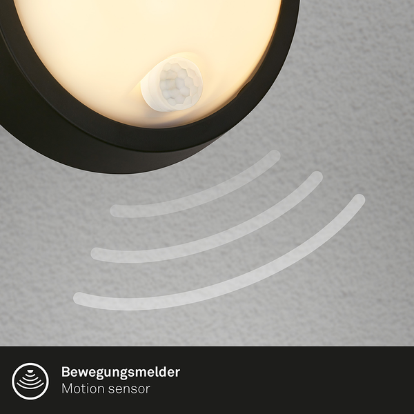 LED-Wandleuchte Less mit Sensor - Aluminium / Kunststoff - 1-flammig - Schwarz