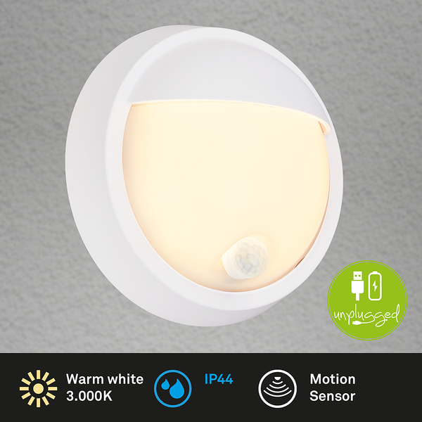 LED-Wandleuchte Less mit Sensor - Aluminium / Kunststoff - 1-flammig - Weiß