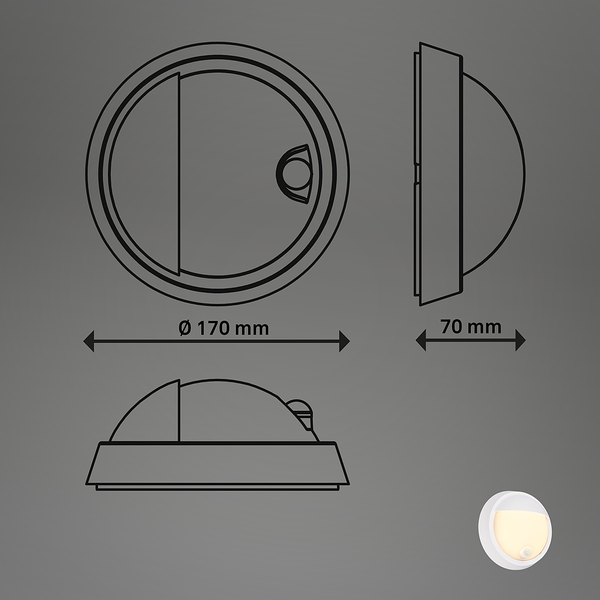 LED-Wandleuchte Less mit Sensor - Aluminium / Kunststoff - 1-flammig - Weiß