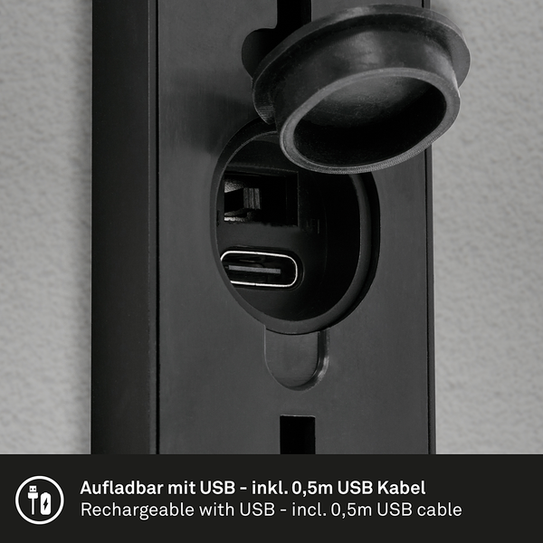 LED-Wandleuchte Upsa - Kunststoff - 1-flammig - Schwarz