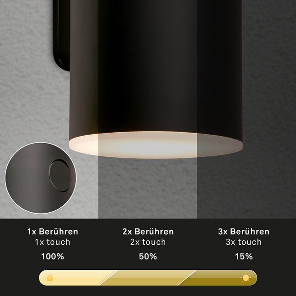 LED-Wandleuchte Upsa - Kunststoff - 1-flammig - Schwarz