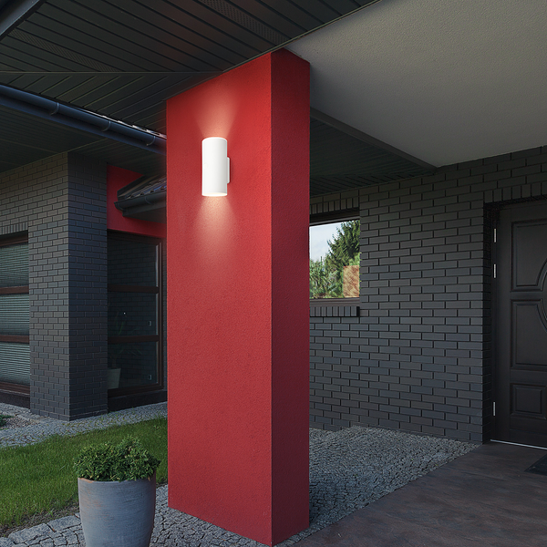 LED-Wandleuchte Upsa - Kunststoff - 1-flammig - Weiß