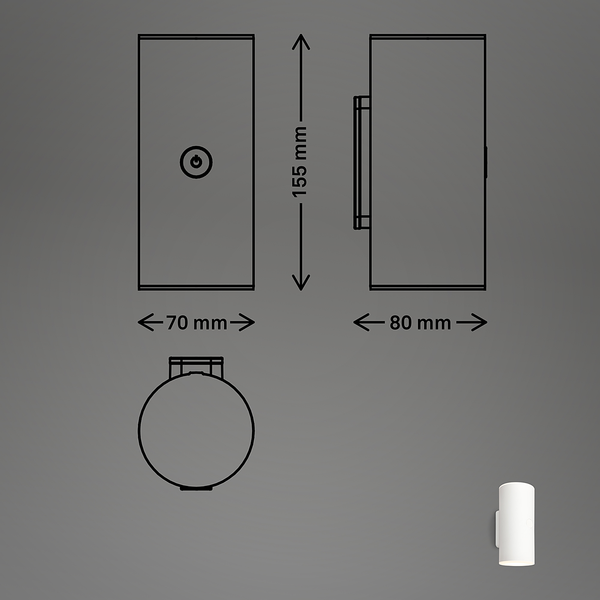LED-Wandleuchte Upsa - Kunststoff - 1-flammig - Weiß