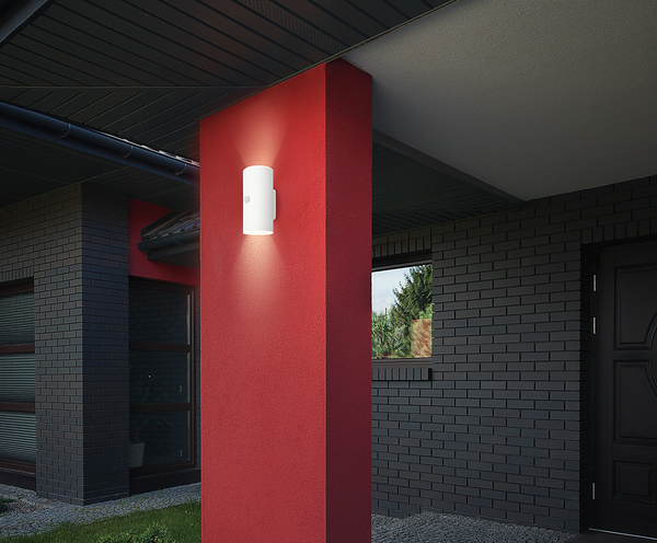 LED-Wandleuchte Upsa mit Sensor - Kunststoff - 1-flammig - Weiß