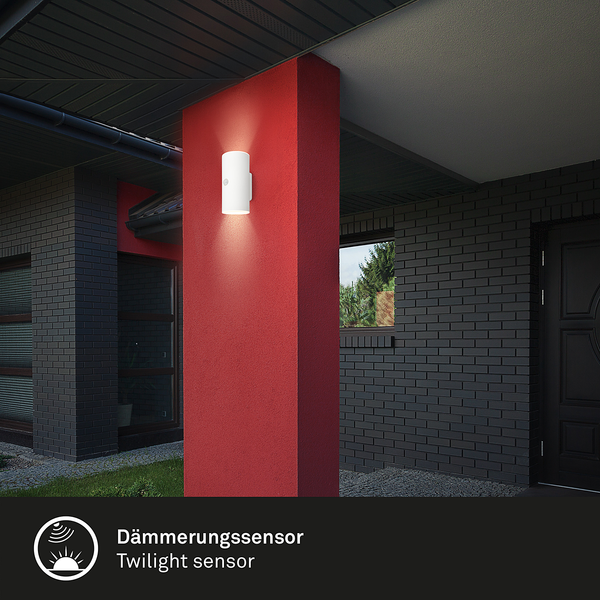 LED-Wandleuchte Upsa mit Sensor - Kunststoff - 1-flammig - Weiß