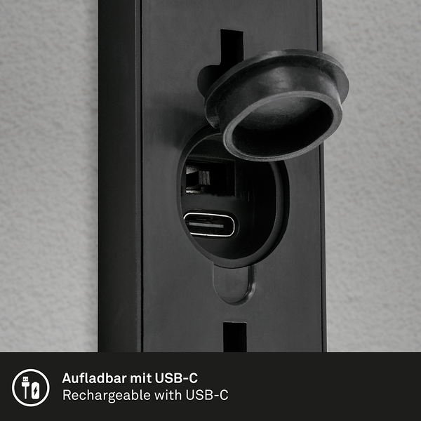 LED-Wandleuchte Eiku mit Sensor - Kunststoff - 1-flammig - Schwarz