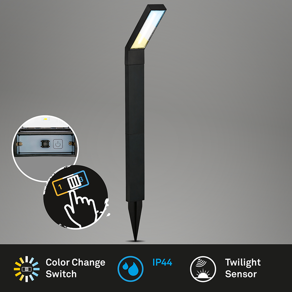 LED-Wegeleuchte Dyna - Aluminium - Schwarz - 1-flammig