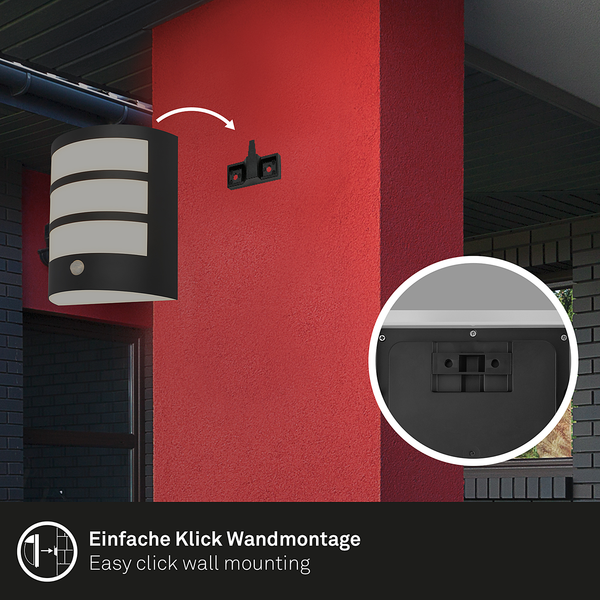 LED-Wandleuchte Skot - Aluminium - 1-flammig - Schwarz