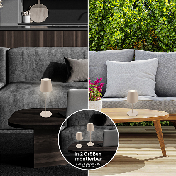 LED-Tischleuchte Tyli - Aluminium - 1-flammig - Beige