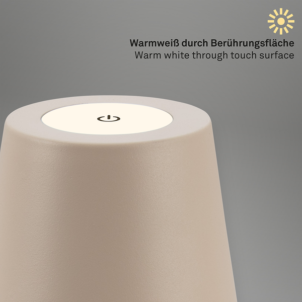 LED-Tischleuchte Tyli - Aluminium - 1-flammig - Beige