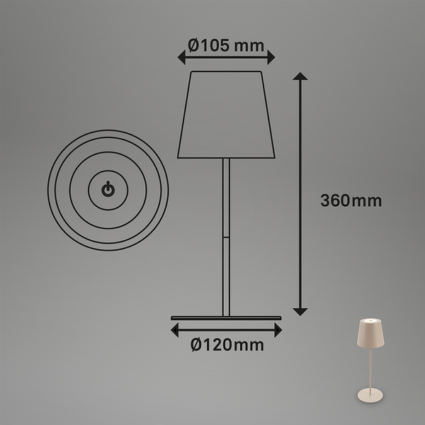 LED-Tischleuchte Tyli - Aluminium - 1-flammig - Beige