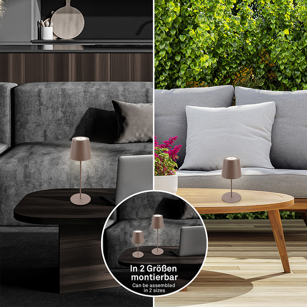 LED-Tischleuchte Tyli - Aluminium - 1-flammig - Braun