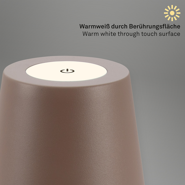 LED-Tischleuchte Tyli - Aluminium - 1-flammig - Braun