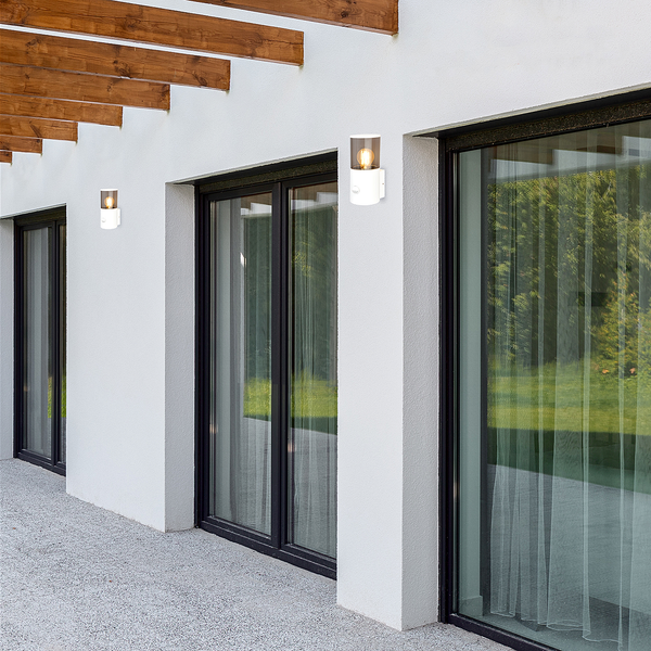 LED-Wandleuchte Nypa mit Sensor - Aluminium - Weiß - 1-flammig