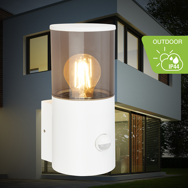 LED-Wandleuchte Nypa mit Sensor - Aluminium - Weiß - 1-flammig