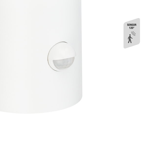 LED-Wandleuchte Nypa mit Sensor - Aluminium - Weiß - 1-flammig