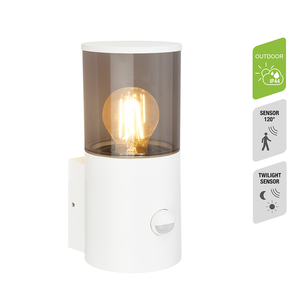 LED-Wandleuchte Nypa mit Sensor - Aluminium - Weiß - 1-flammig