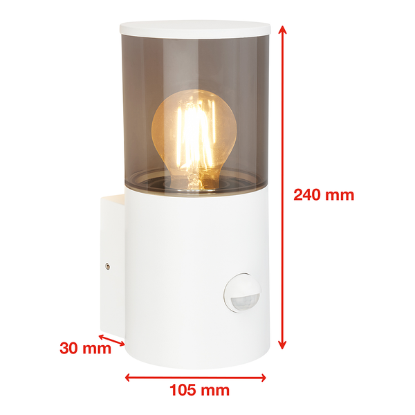LED-Wandleuchte Nypa mit Sensor - Aluminium - Weiß - 1-flammig