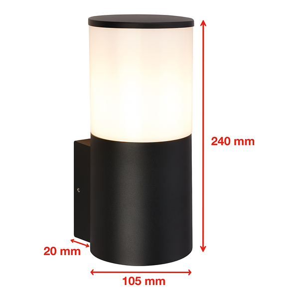 LED-Wandleuchte Nylo - Aluminium - Schwarz - 1-flammig