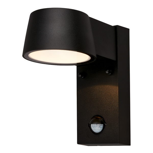 LED-Wandleuchte Hegg mit Sensor - Aluminium - 1-flammig - Schwarz