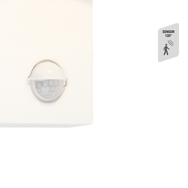 LED-Wandleuchte Hegg mit Sensor - Aluminium - 1-flammig - Weiß