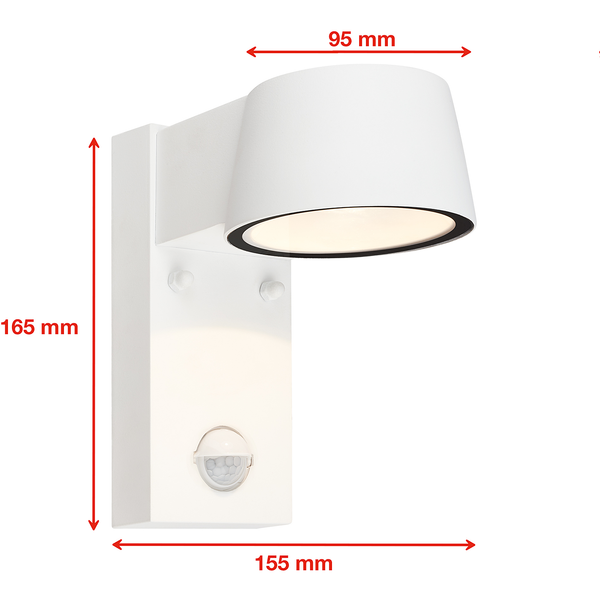 LED-Wandleuchte Hegg mit Sensor - Aluminium - 1-flammig - Weiß