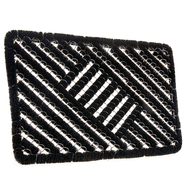 Fußmatte Grid Brushes - Kokos /  Zink - Schwarz - 60 x 40 cm