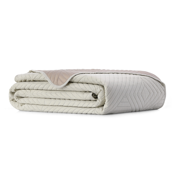 Tagesdecke Lofta - Polyester - Cappuccino/Ecru - 240 x 260 cm