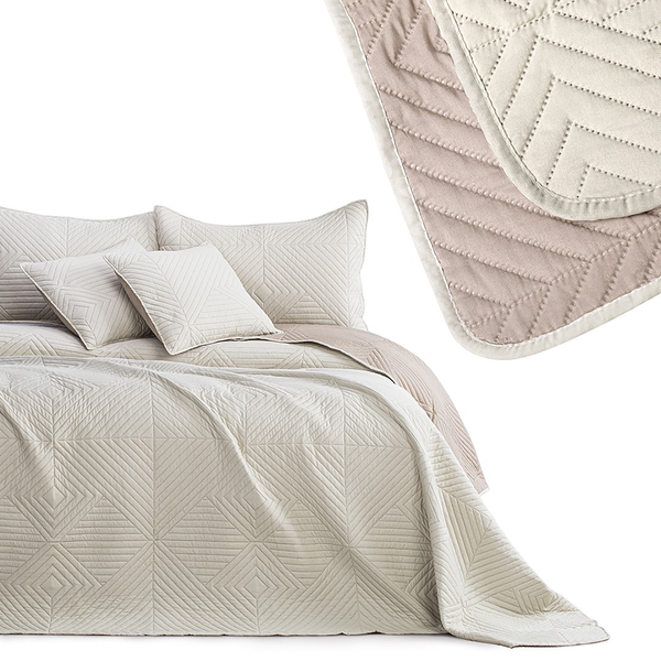 Tagesdecke Lofta - Polyester - Cappuccino/Ecru - 240 x 260 cm