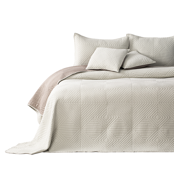 Tagesdecke Lofta - Polyester - Cappuccino/Ecru - 240 x 260 cm