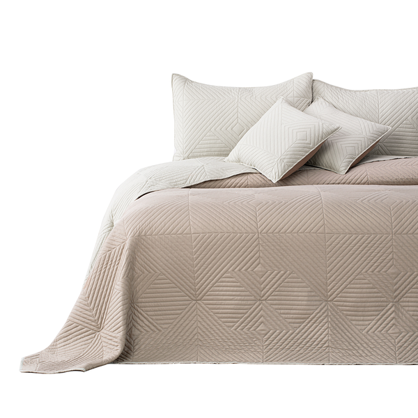 Tagesdecke Lofta - Polyester - Cappuccino/Ecru - 240 x 260 cm