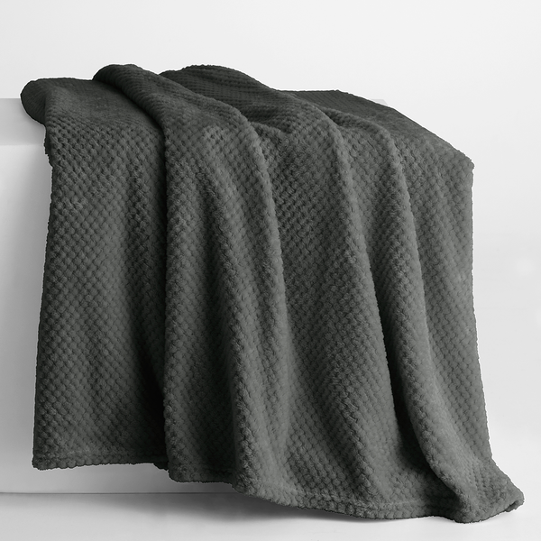 Kuscheldecke Enry - Polyester - Dunkelgrau - 150 x 200 cm