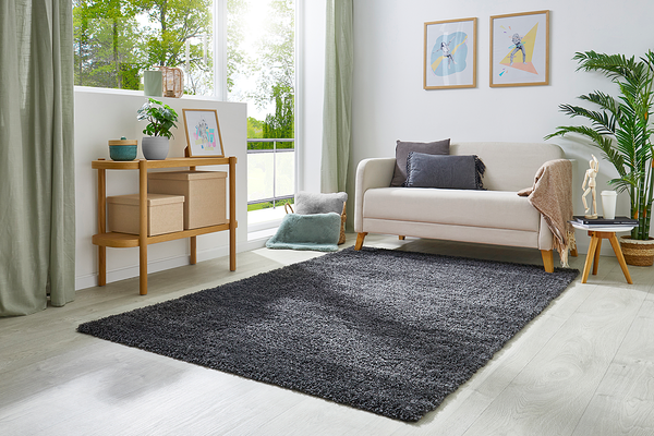 Teppich Chia - Polypropylen - Anthrazit - 80 x 150 cm