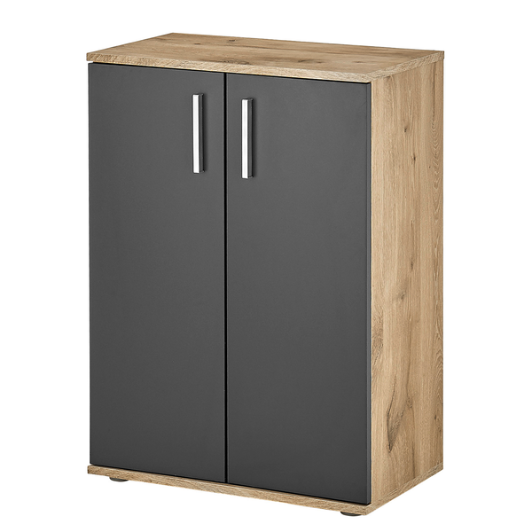 Kommode Gumton 60 cm - Grau / Eiche Dekor