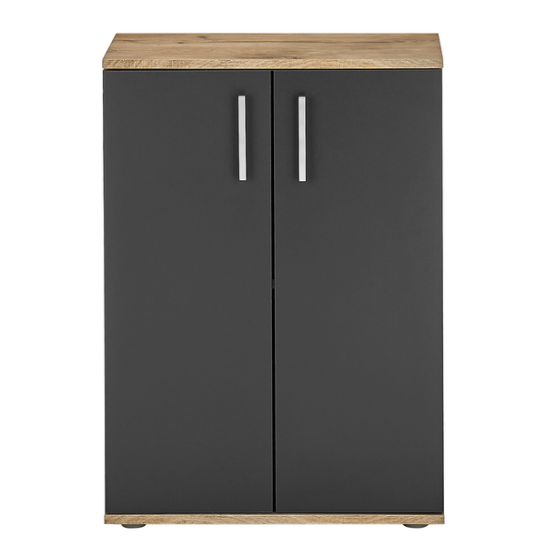 Kommode Gumton 60 cm - Grau / Eiche Dekor