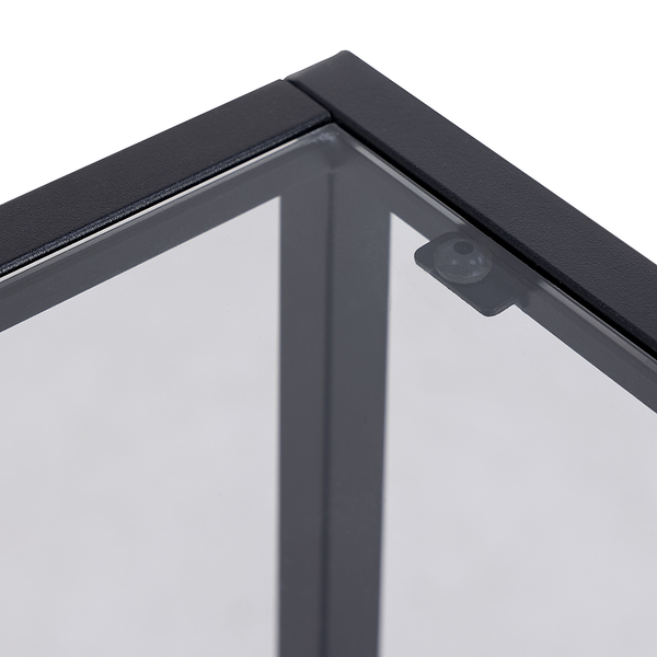 Nachtkommode Keable - Glas / Metall - Esche Schwarz Dekor
