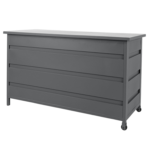 Kissenaufbewahrungsbox  Cassis - Aluminium - Grau - Breite: 130 cm