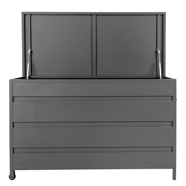 Kissenaufbewahrungsbox  Cassis - Aluminium - Grau - Breite: 130 cm