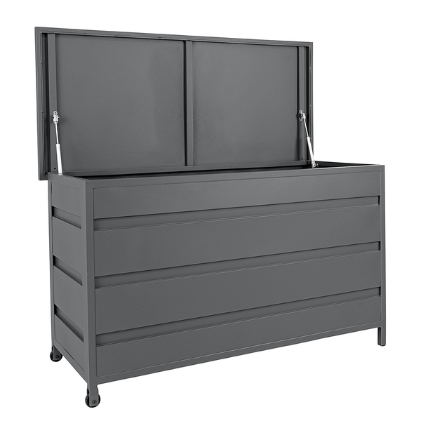 Kissenaufbewahrungsbox  Cassis - Aluminium - Grau - Breite: 130 cm