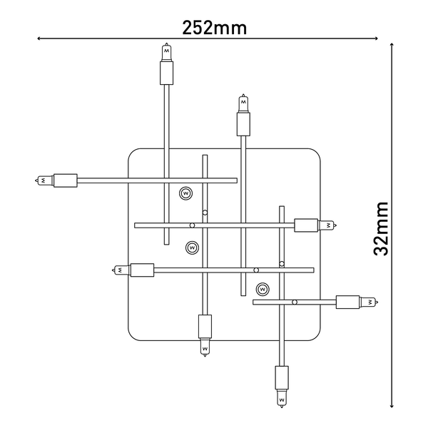 LED-Deckenleuchte Ancona - Aluminium - Schwarz / Gold - Flammenanzahl: 12