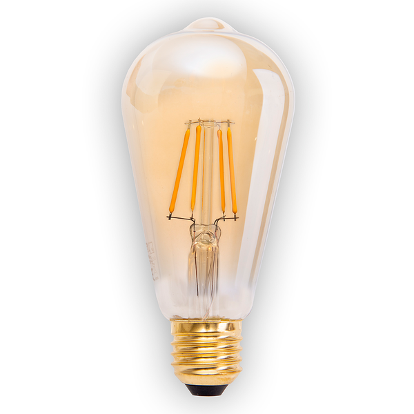 LED-Leuchtmittel Druno 4er-Set - Farbglas - Bernstein