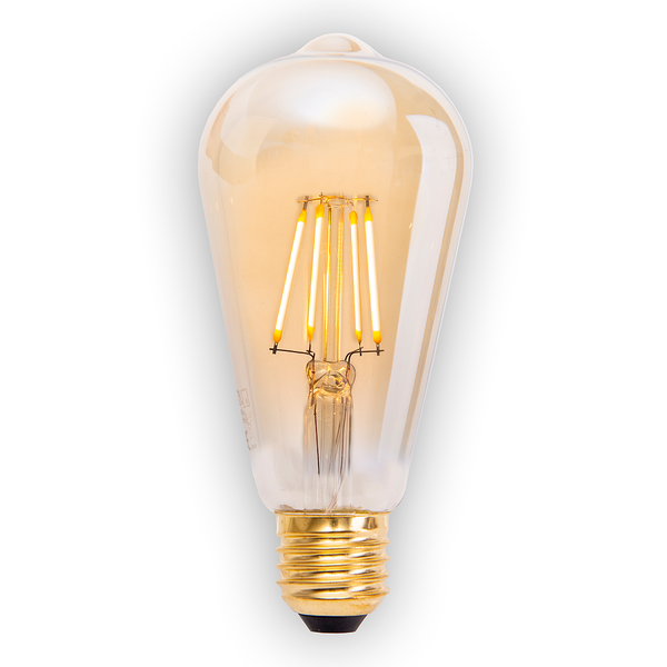 LED-Leuchtmittel Druno 4er-Set - Farbglas - Bernstein