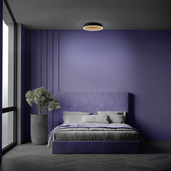 LED-Deckenleuchte Arany - Eisen / Acrylglas - Schwarz / Messing - 1-flammig