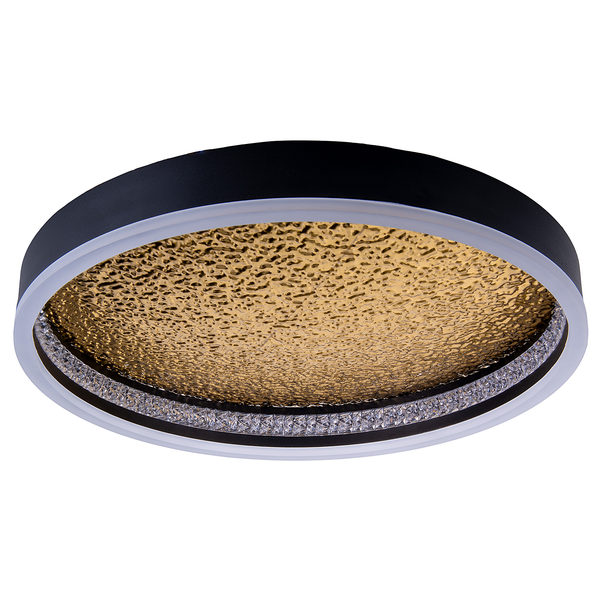 LED-Deckenleuchte Arany - Eisen / Acrylglas - Schwarz / Messing - 1-flammig