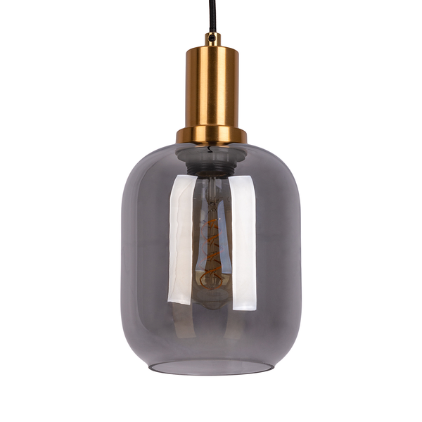 Pendelleuchte Fumo 1-flammig - Eisen - Schwarz / Gold - Durchmesser: 21 cm