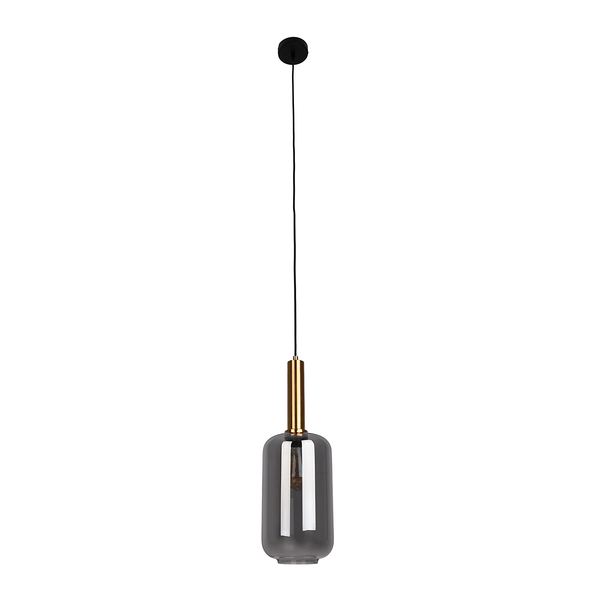 Pendelleuchte Fumo 1-flammig - Eisen - Schwarz / Gold - Durchmesser: 22 cm