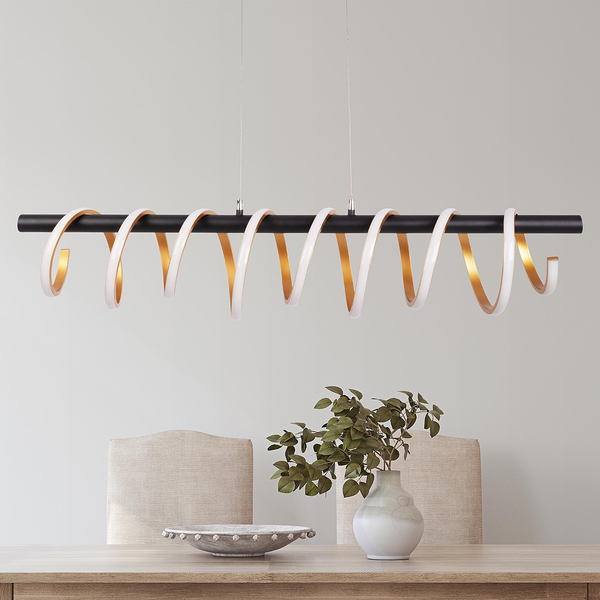 LED-Pendelleuchte Belleza - Eisen / Acrylglas - Schwarz / Gold - 1-flammig